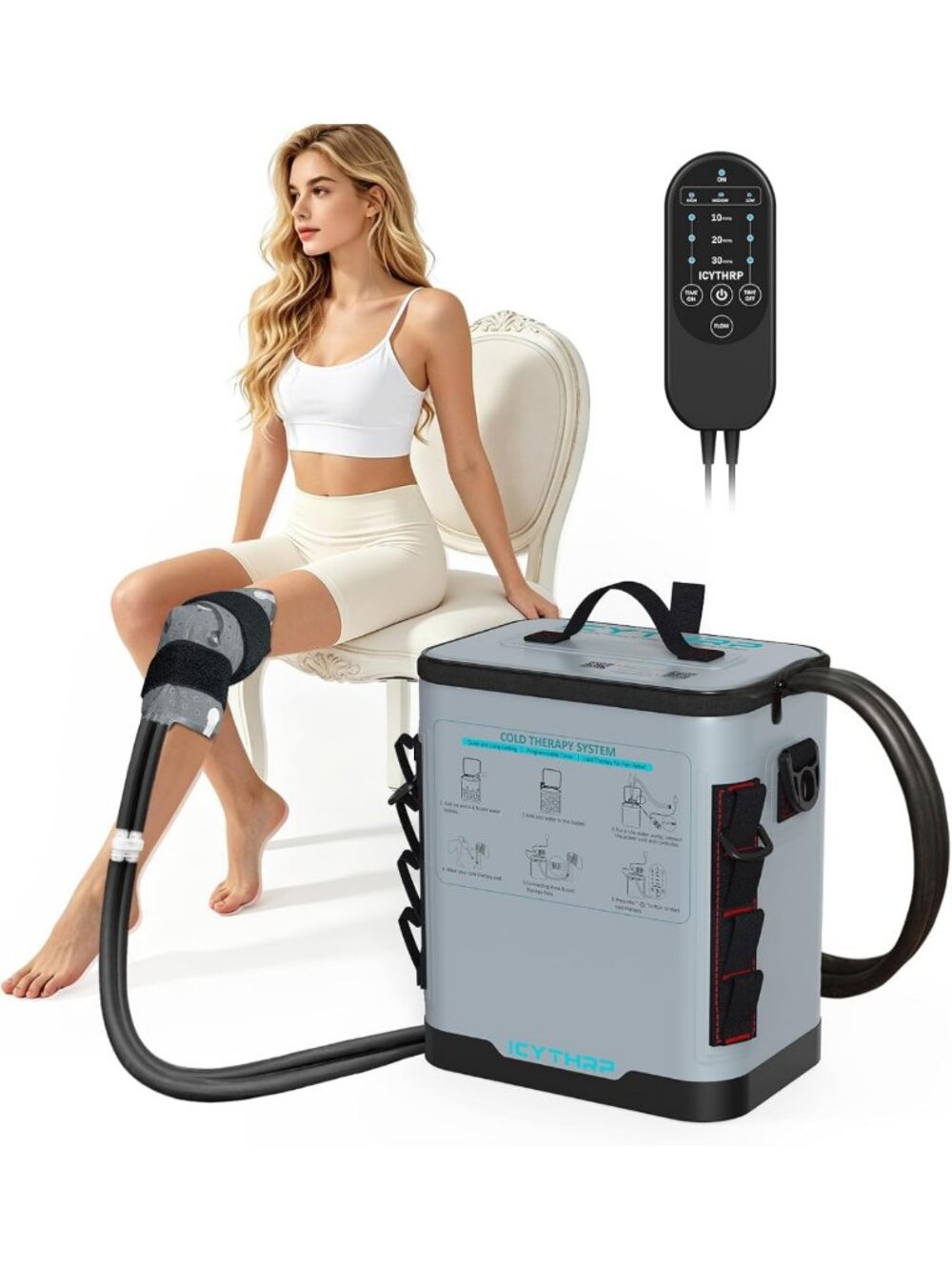 Programmable Ice Therapy Machine for Post-Surgery Knee Recovery w/Quiet Pump